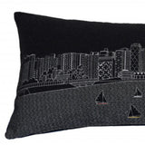 35" Black Madison Nighttime Skyline Lumbar Decorative Pillow - Homeroots - Flyclothing LLC