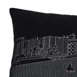 35" Black Madison Nighttime Skyline Lumbar Decorative Pillow - Homeroots - Flyclothing LLC
