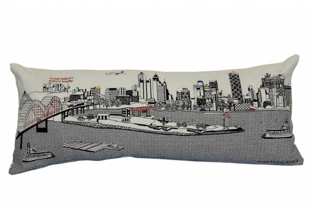 35" White Memphis Daylight Skyline Lumbar Decorative Pillow - Homeroots - Flyclothing LLC