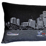 35" Black Minneapolis Nighttime Skyline Lumbar Decorative Pillow - Homeroots - Flyclothing LLC