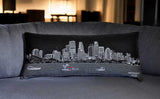 35" Black Minneapolis Nighttime Skyline Lumbar Decorative Pillow - Homeroots - Flyclothing LLC