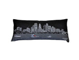 35" Black Minneapolis Nighttime Skyline Lumbar Decorative Pillow - Homeroots - Flyclothing LLC