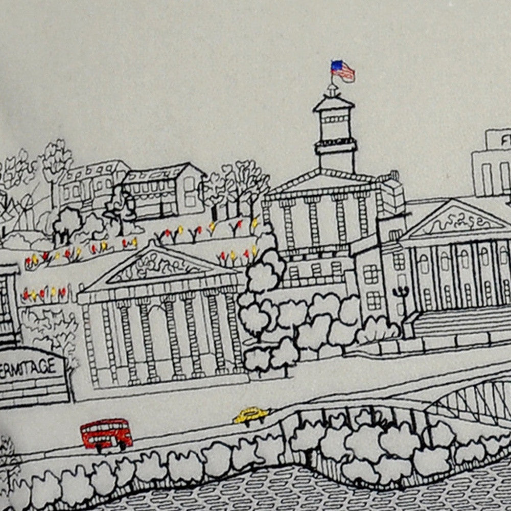 35" White Nashville Daylight Skyline Lumbar Decorative Pillow - Homeroots - Flyclothing LLC