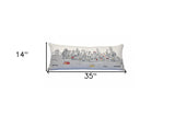 35" White NYC Daylight Skyline Lumbar Decorative Pillow - Homeroots - Flyclothing LLC