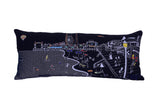 35" Black Ocean City MD Nighttime Skyline Lumbar Decorative Pillow - Homeroots - Flyclothing LLC