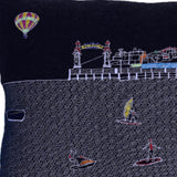35" Black Ocean City MD Nighttime Skyline Lumbar Decorative Pillow - Homeroots - Flyclothing LLC