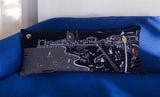 35" Black Ocean City MD Nighttime Skyline Lumbar Decorative Pillow - Homeroots - Flyclothing LLC