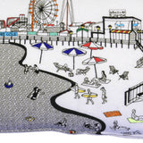 35" White Ocean City MD Daylight Skyline Lumbar Decorative Pillow - Homeroots - Flyclothing LLC