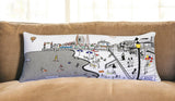 35" White Ocean City MD Daylight Skyline Lumbar Decorative Pillow - Homeroots - Flyclothing LLC