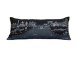 35" Black Paris Nighttime Skyline Standard Lumbar Decorative Pillow - Homeroots - Flyclothing LLC