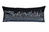 35" Black Philadelphia Nighttime Skyline Lumbar Decorative Pillow - Homeroots - Flyclothing LLC