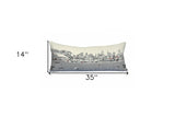 35" White Philadelphia Daylight Skyline Lumbar Decorative Pillow - Homeroots - Flyclothing LLC