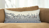 35" White Philadelphia Daylight Skyline Lumbar Decorative Pillow - Homeroots - Flyclothing LLC
