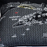 35" Black Pittsburgh Nighttime Skyline Lumbar Decorative Pillow - Homeroots - Flyclothing LLC