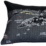 35" Black Pittsburgh Nighttime Skyline Lumbar Decorative Pillow - Homeroots - Flyclothing LLC