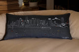 35" Black Portland Nighttime Skyline Lumbar Decorative Pillow - Homeroots - Flyclothing LLC