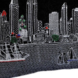 35" Black San Diego Nighttime Skyline Lumbar Decorative Pillow - Homeroots