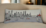 35" White San Diego Daylight Skyline Lumbar Decorative Pillow - Homeroots