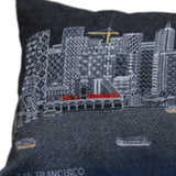 35" Black San Francisco Nighttime Skyline Lumbar Decorative Pillow - Homeroots