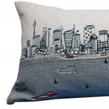 35" White Sydney Daylight Skyline Lumbar Decorative Pillow