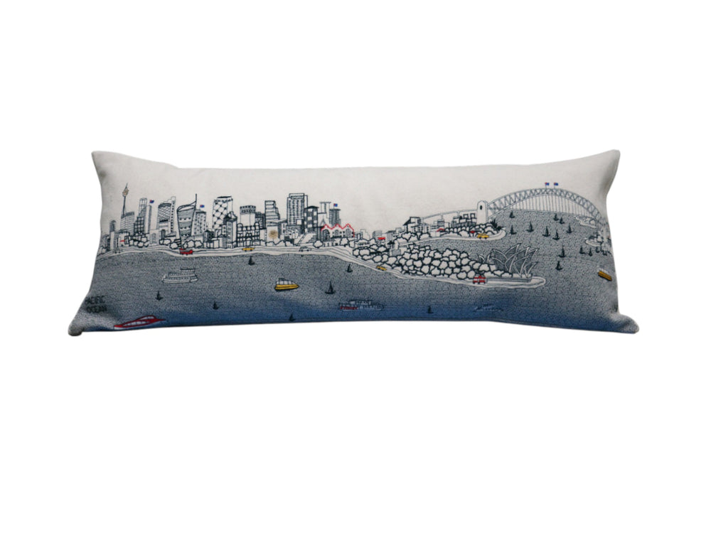 35" White Sydney Daylight Skyline Lumbar Decorative Pillow - Homeroots