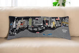 35" Black Tulsa Nighttime Skyline Lumbar Decorative Pillow - Homeroots