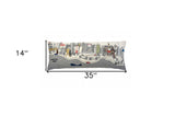 35" White Tulsa Daylight Skyline Lumbar Decorative Pillow - Homeroots - Flyclothing LLC