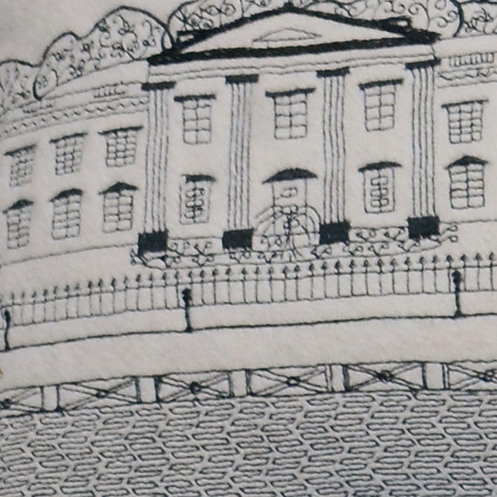 35" White Washington DC Daylight Skyline Lumbar Decorative Pillow - Homeroots - Flyclothing LLC