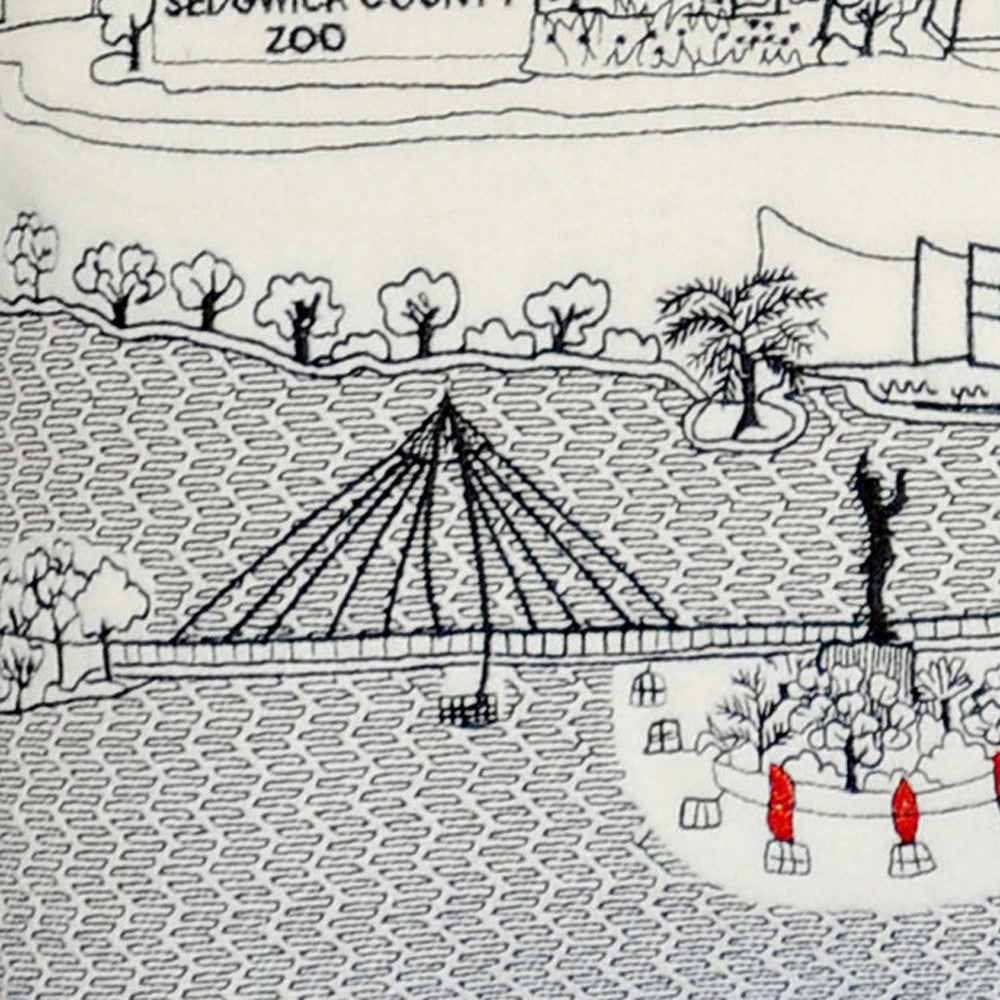 35" White Wichita Daylight Skyline Lumbar Decorative Pillow - Homeroots