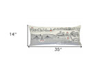 35" White Wichita Daylight Skyline Lumbar Decorative Pillow - Homeroots