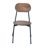 Set of Two Brown And Black Metal and Wood King Louis Back Dining Side Chairs - Homeroots - Flyclothing LLC