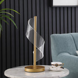 19" Gold Modern Swirl Metal and Acrylic LED Table Lamp - Homeroots - Flyclothing LLC