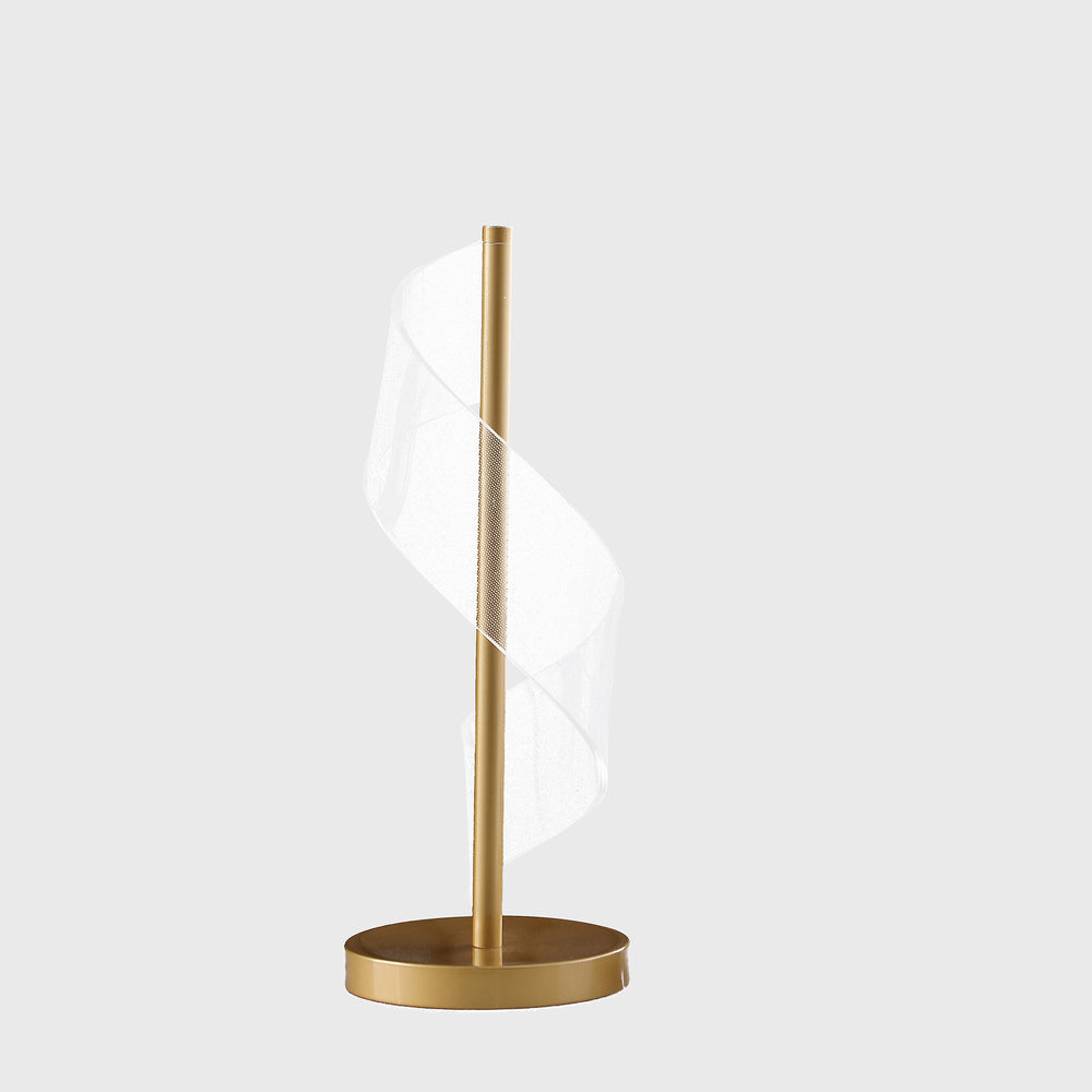 19" Gold Modern Swirl Metal and Acrylic LED Table Lamp - Homeroots - Flyclothing LLC