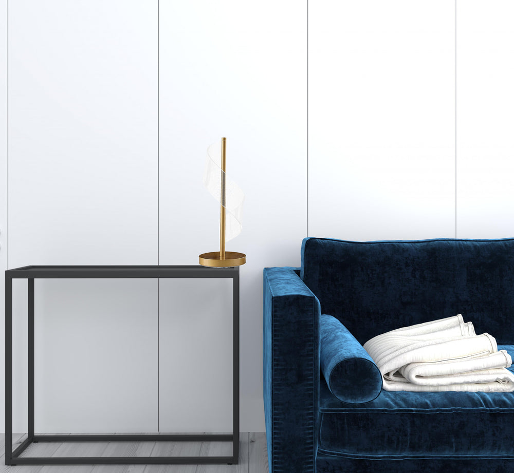 19" Gold Modern Swirl Metal and Acrylic LED Table Lamp - Homeroots - Flyclothing LLC