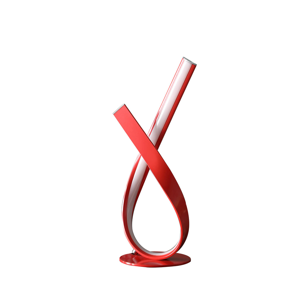 17" Red Modern Abstract Ribbons Table Lamp - Homeroots - Flyclothing LLC