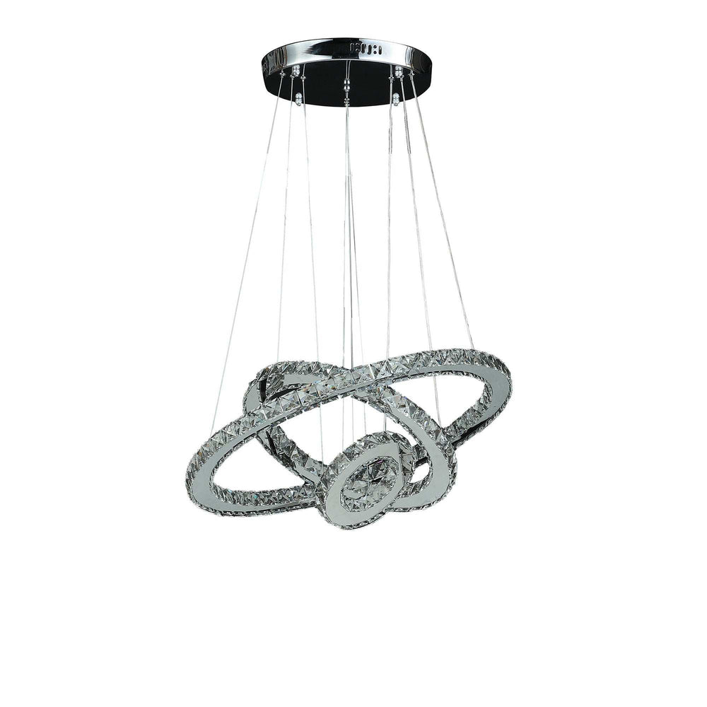 Silver Metal and Crystals LED Dimmable Chandelier - Homeroots - Flyclothing LLC