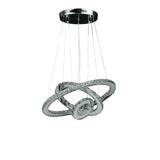 Silver Metal and Crystals LED Dimmable Chandelier - Homeroots - Flyclothing LLC