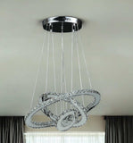 Silver Metal and Crystals LED Dimmable Chandelier - Homeroots - Flyclothing LLC