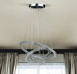Silver Metal and Crystals LED Dimmable Chandelier - Homeroots - Flyclothing LLC