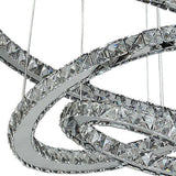 Silver Metal and Crystals LED Dimmable Chandelier - Homeroots - Flyclothing LLC