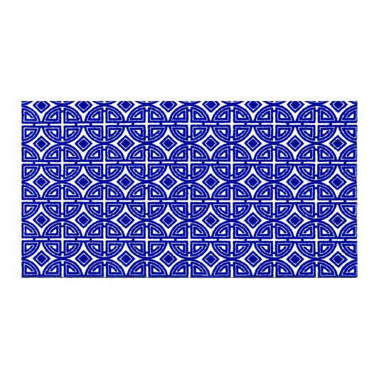 2' X 4' Cobalt Blue And White Geometric Washable Non Skid Area Rug - Homeroots - Flyclothing LLC