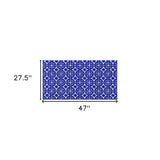 2' X 4' Cobalt Blue And White Geometric Washable Non Skid Area Rug - Homeroots - Flyclothing LLC