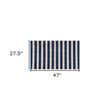 2' X 4' Navy And Sand Striped Tufted Washable Non Skid Area Rug - Homeroots - Flyclothing LLC