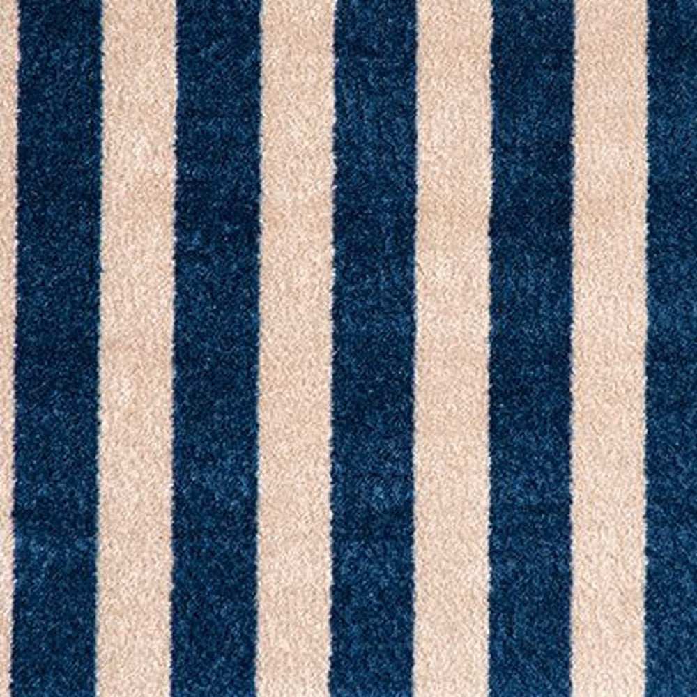 2' X 3' Navy And Sand Striped Tufted Washable Non Skid Area Rug - Homeroots - Flyclothing LLC