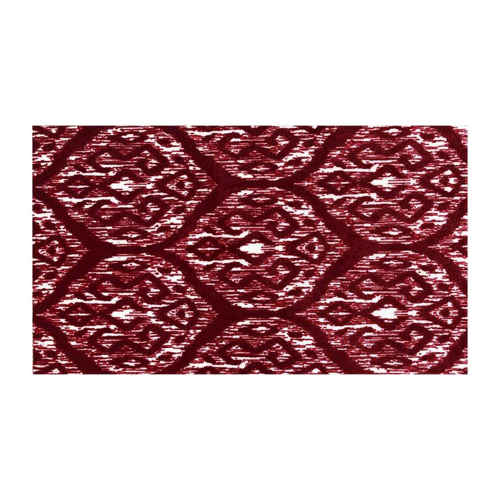 2' X 4' Red And White Ikat Tufted Washable Non Skid Area Rug - Homeroots - Flyclothing LLC