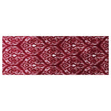 2' X 6' Red And White Ikat Tufted Washable Non Skid Area Rug - Homeroots - Flyclothing LLC