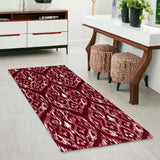 2' X 6' Red And White Ikat Tufted Washable Non Skid Area Rug - Homeroots - Flyclothing LLC