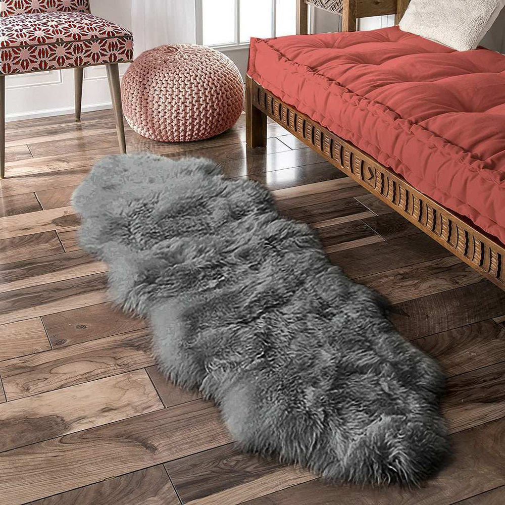 2' X 6' Dark Gray New Zealand Lambs Wool Handmade Area Rug - Homeroots - Flyclothing LLC