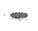 2' X 6' Dark Gray New Zealand Lambs Wool Handmade Area Rug - Homeroots - Flyclothing LLC