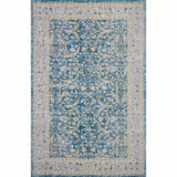 8' X 10' Blue Floral Stain Resistant Indoor Outdoor Area Rug - Homeroots - Flyclothing LLC